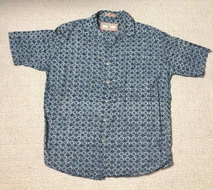 American Terrain Button Up Shirt Mens Large L Geometric Bold Funky Casual Cotton - Picture 1 of 5