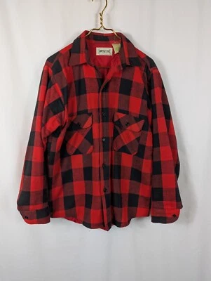 American Eagle Outfitters 70s 80s Vintage Buffalo Plaid Quilted Shacket Red Sz M - Image 1 of 4