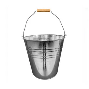 Galvanised Metal Bucket Thickness 0.32mm Wood Handle 10L - Picture 1 of 1