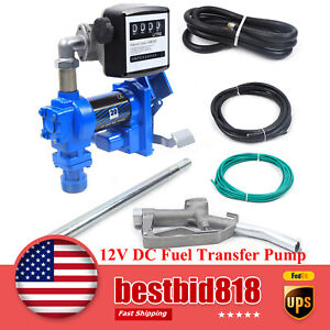 New Listing12V Dc Fuel Transfer Pump Gasoline Anti-Explosive with Oil Meter 265W 20Gpm