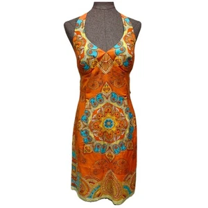 Muse Boston Proper Halter Dress Sz 12 Fits 8-10 Mandala Sequins Silk Blend Lined - Picture 1 of 19