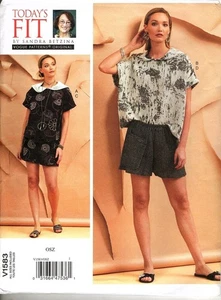 Vogue V1583 Misses XS to XXL Sandra Betzina Top and Shorts Uncut Sewing Pattern - Picture 1 of 2