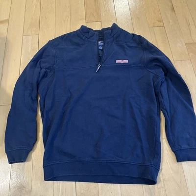 Camisa de oveja Vineyard Vines sudadera con cremallera 1/4 color azul medio preppy Foto 1 de 3