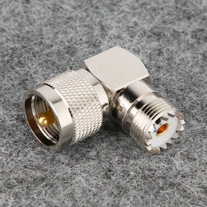 2x UHF Male PL259 To Female SO239 Right Angle RF Coaxial Adapter Connector Co FY - Zdjęcie 1 z 10