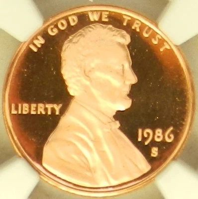 1986-S Lincoln Memorial Cent PF70 RD Red NGC Proof [843] - Image 1 of 4