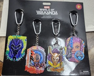 Marvel World of Wakanda Carabiner Keychain Disney Parks Set of 4 NEW *US Seller* - Picture 1 of 9
