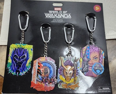 Marvel World of Wakanda Carabiner Keychain Disney Parks Set of 4 NEW *US Seller* - Image 1 of 4