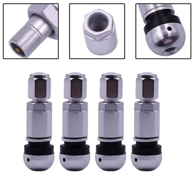 Set of 4 Metal Alloy Tubeless Wheel Tyre Valve Stems for Car and Motorcycle - Image 1 of 4