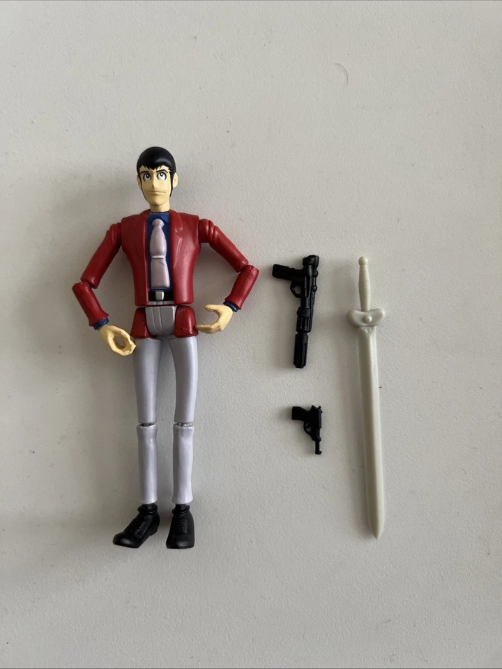 Lupin the 3rd figura de acción figura de 3 pulgadas chaqueta roja y pistola Foto 1 de 4