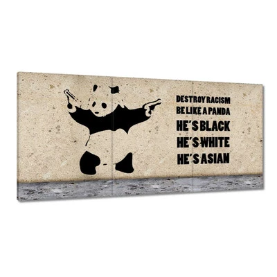 Leinwand Bild Wandbild Canvas Print Banksy Panda Nr. H2944_PC - Bild 1 von 4