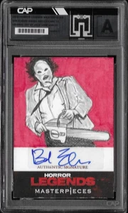 2025 Horror Legends Bob Elmore AUTOGRAPH Chainsaw Massacre 2 SKETCH Julie Varley - Picture 1 of 2