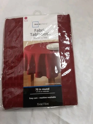 Mainstays Fabric Tablecloth Red Sedona 70" Round - Image 1 of 4