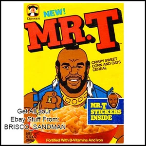 Calamita frigo divertente frigo Mr T BREAKFAST CEREALI BOX ANNI 80 A-TEAM RETRÒ - Foto 1 di 5