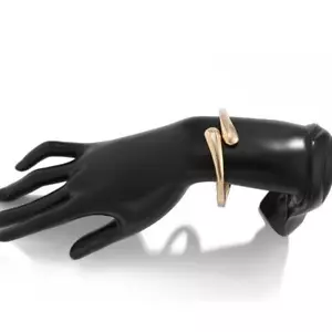 Brazalete grueso de metal ancho con gota de agua - oro y plata abierto joyería llamativa - Imagen 1 de 15