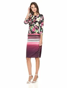 NEW ECI Zipper Floral Print Sheath Dress Size 12 - Picture 1 of 5
