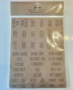 NEW Rae Dunn 180 Gray Black “ORGANIZING LABELS” Black Letters - Picture 1 of 2