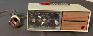 Vintage Bulova Clock Transistor Radio 240 Series Mid Century Modern TESTED WORKS - Picture 1 of 8
