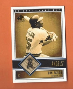 2002 SP LEGENDARY CUTS DON BAYLOR GAME-USED BAT #B-DBA LOS ANGELES ANGELS - Picture 1 of 1
