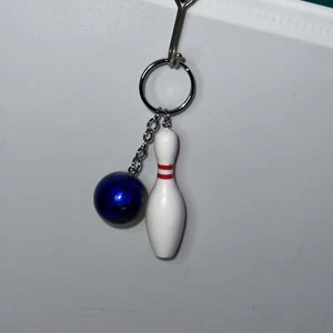 Cuenco de bolos con llavero de bola azul colgante dijes - Imagen 1 de 1