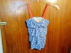Girls Justice Size 10 Blue With White Hearts & Glitter Sleeveless Layered Top - Picture 1 of 6