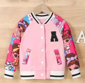 New Kids Girls Cartoon Alphabet A Print Jacket Spring Autumn Long Sleeve. 7 Year - Picture 1 of 4
