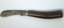 Remington R728 Pocket Knife EARLY Wood Handle Hawkbill Pruner Vintage Antique