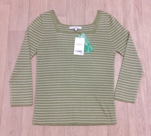 Next Size 10 Green Striped Pullover Jumper - Picture 1 of 3