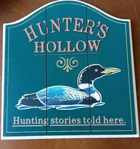 Wood Wall / Table Duck Hunting Painted Signage Decor Rustic - Picture 1 of 4
