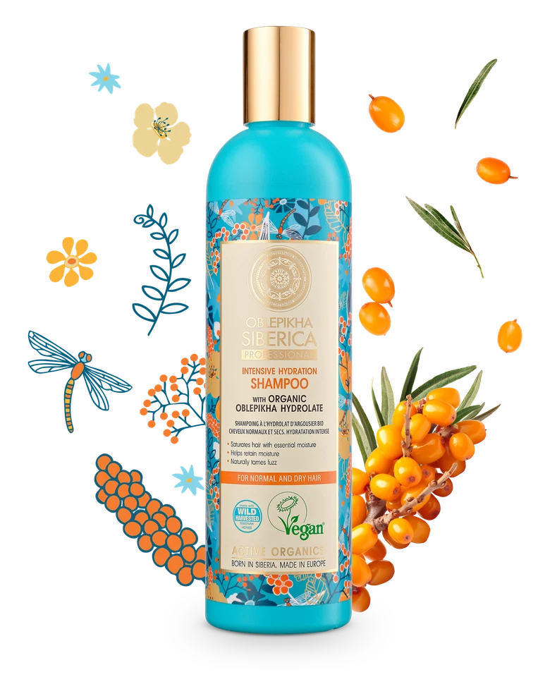 Champú Natura Siberica con Hidrolato Oblepikha Orgánico para Normal y Seco