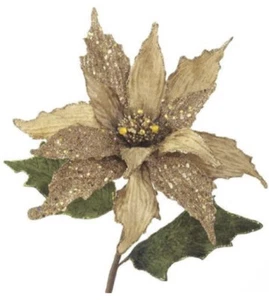 ¡NUEVO! Con etiquetas. RAZ Imports 25” Navidad Poinsettia Spray Rama/Vástago - Imagen 1 de 10