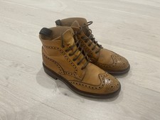 Loake 1880 Bedale Brogue Derby Boots Tan UK 8 Barely Used