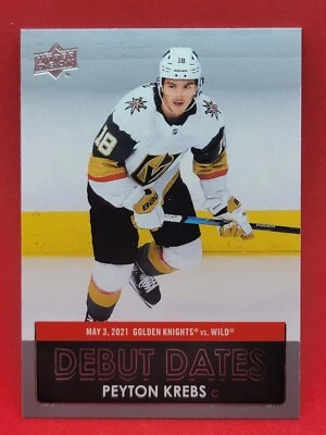 2021-22 Upper Deck Series 1 Debut Dates Peyton Krebs #DD-14 3;s - Image 1 of 2