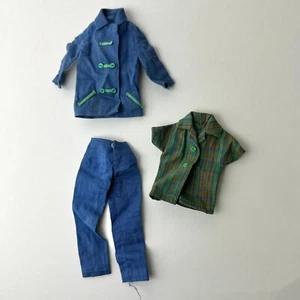De colección 1963 Barbie Skipper Fun Time #1920 Camisa a Cuadros Camisa Pantalones Conjunto Conjunto - Imagen 1 de 13