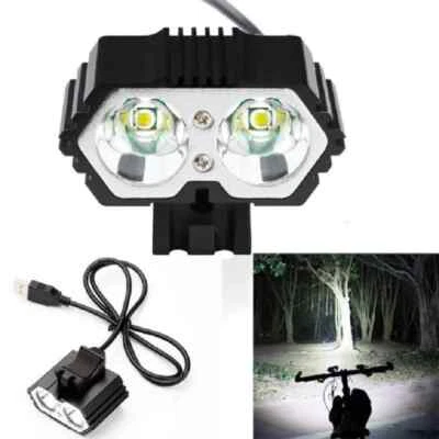 Faro Bicicletta 1800LM 2*XM-L T6 Lampada LED Anteriore Ciclismo Torcia Lampada - Immagine 1 di 4