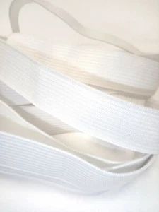 WHITE ELASTIC 18mm flat 2m / 5m 10m 3/4" wide - Picture 1 of 1
