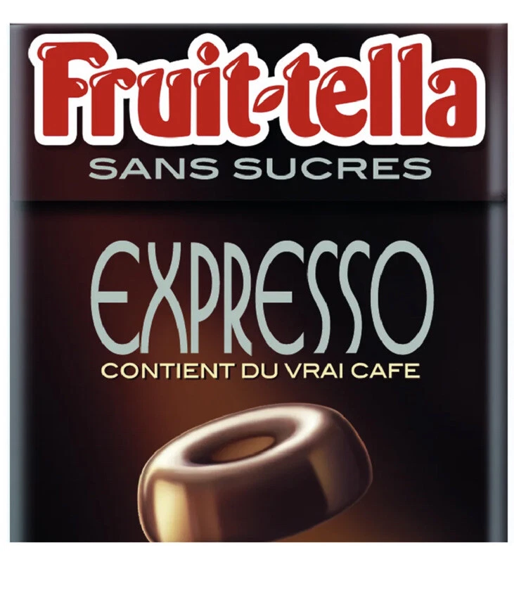 FRUIT TELLA *Lot de 4 * Fruittella Expresso, Bonbons Au Café Sans Sucres 49g