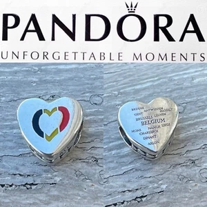 Rare Pandora Exclusive Country of Belgium City Of Choice Heart charm - Picture 1 of 6