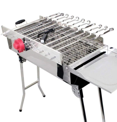 Grillset XXL, Grillmaster Spießdreher + Motor + Powerbank + Grill + 11 Spieße