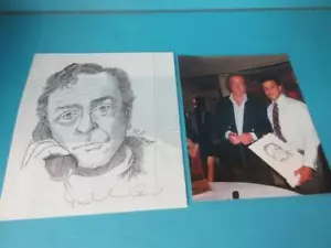 ORIGINAL ZEICHNUNG AUF REISPAPIER VON ROD LURIE SIGNIERT MIT MICHAEL CAINE AUTOGRAMM - Bild 1 von 19