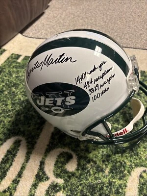 Curtis Martin Signed Full Size New York Jets Helmet 4 Inscriptions HOF 8/28 COA - Image 1 of 4