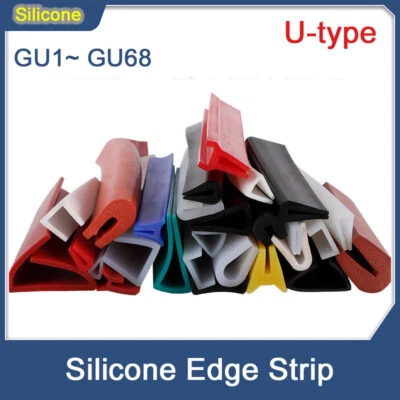 U-type Silicone Edge Strip Glass Fish Aquarium Edge Seal Strip Anti-collision - Image 1 of 4
