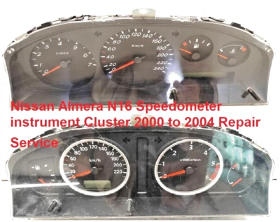 Nissan Almera 2000 a 2004 velocímetro cuadro de instrumentos reparación Foto 1 de 4