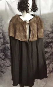 Witcher Ranger Faire Cosplay LOTR handmade faux fur Trimmed Cloak Celtic Viking - Picture 1 of 9
