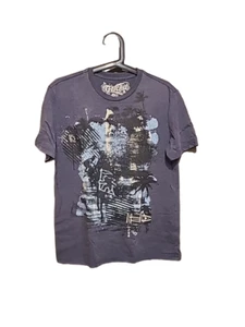 Gotcha Classic Fit Shirt Size M Graffiti Surfing Blue Gray Grey Short Sleeve - Picture 1 of 8