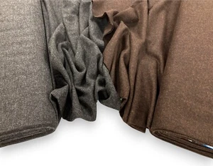 Tela de Lana Pura Marrón Gris Grueso Abrigo Manchado Invierno Material de Confección - Imagen 1 de 19