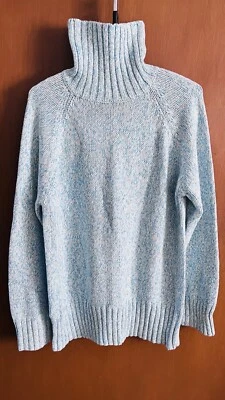 NUEVO Suéter Cuello Alto Para Mujer XL Route 66 Mezcla de Algodón Pesado Azul Jaspeado Nuevo con Etiquetas Foto 1 de 4