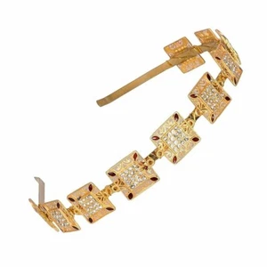 Kundan Minakari enchapado en oro bandas para el cabello boda diadema conjunto de joyas n - Imagen 1 de 23