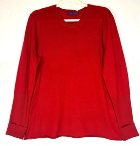 WINSER LONDON Jersey Lápiz Labial Grande Rojo Lana Merino Puños Retroceso Profundo L Nuevo con Etiquetas - Imagen 1 de 21