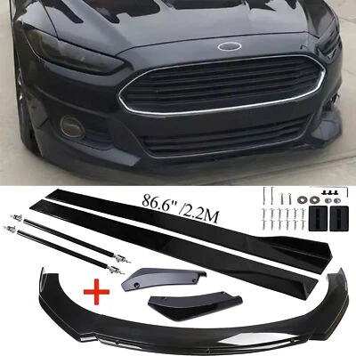 For 2013-2016 Ford Fusion Mondeo Front Bumper Lip Spoiler+Side Skirts+Rear Lip Foto 1 de 4