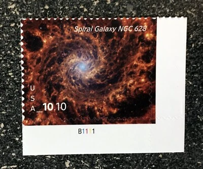 2025USA #5954 $10.10 Spiral Galaxy NGC628 - Plate Number Single - Priority  Mint - Image 1 of 2